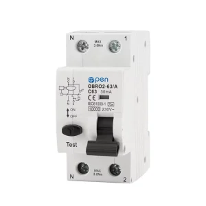 Rcbo Circuit Breaker 1P+N Earth Leakage Circtuit Breaker Elcb RCCB RCD RCBO 6a 10a 16a 20a 25a AC Type Residual Current Device