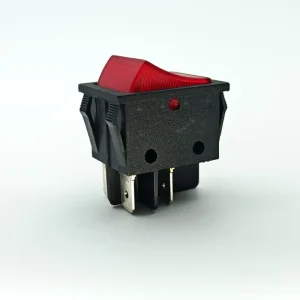 Red Lighted Rocker Switch KCD4-101C 16A 250VAC 3 Pin DPST High Current Toggle Switch for Industrial Equipment CE Marked