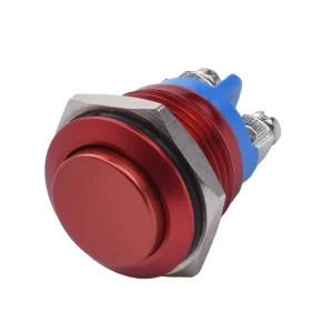 Red Shell Stainless Steel Waterproof Push Button Switch Red Yellow Green Blue White Orange Buttons for Electric