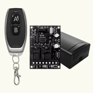 Remote Control Switch Combo for Motor Forward/Reverse Control with AC/DC 12/24V 4 Selectable Operating Modes and 50m Long Range