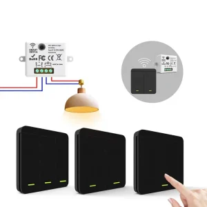 Remote Control Switch RF433Hz Model WHD05+WHK03 Mainland China Wiring Free Freely Attachable to Household 100-240V Lamps