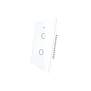 Remote Control Zigbee Wall Smart Switch 2 Gang Backlight US Standard Glass Touch Switch No Neutral Wire and Capacitor Need