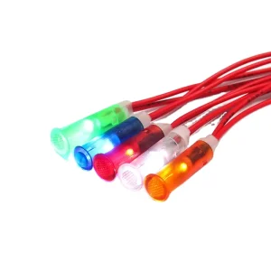 Ring Indicator Light 6MM LED Light 3-250V Red Green Blue Indicator Light Plastic Lamp with Wire