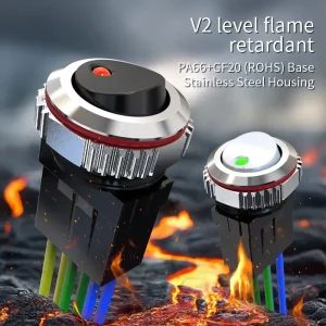 Rocker Switch Mini Rocker Switch 10A 6 Pin Silver Red+connector With Led 250V 220V Chrome Plated Black Plastic 16mm