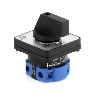 Rotary Cam Selector Switch 20A 2 Position 48×48 Panel Mount Control Switchgear Plastic Silver Contacts CE Certified IP20
