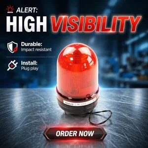 Rotating Emergency Warning Light 12V 24V 220V Flashing Lamp LED Visual Alarm for Workshop & Warehouse