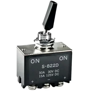 S 821D Heavy Duty 30A DC Double Pole Toggle Switches 12mm On Off Metal for Electrical Equipment S821D
