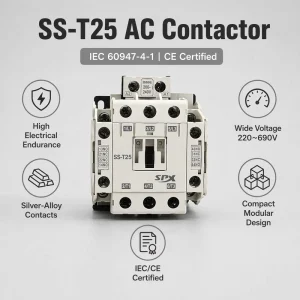 S-T25 220V Magnetic Contactor 3 Pole AC Contactor 30A With Coil Voltage AC 3P 200-240V 380-440V For 110V 48V 380V Main Circuits