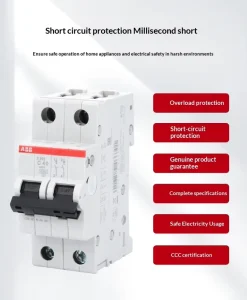 S202 C 2 Pole Air Circuit Breakers Curve C for Equipment