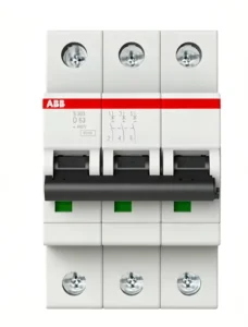 S203-D63 3 Pole 63A D Curve MCB 6kA 400V DIN Rail Mount Miniature Circuit Breaker for Motor Anti Trip Protection