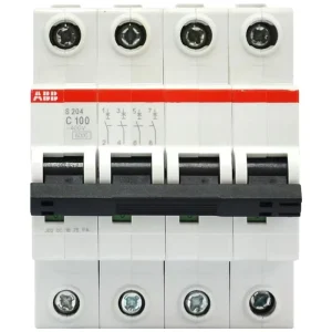 S204 C100 4 Pole 100A C Curve MCB 6kA 400V DIN Rail Mount Miniature Circuit Breaker Power Distribution Systems