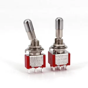 SH T80-T Series Round Top Anti-mishandling Locking Lever 6.35mm Panel Mount Mini Toggle Switch 3pin/6pin