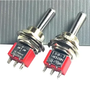 SH T80 T Z1 Series Large Long Handle 12mm (ON) OFF (ON) SPDT 3Pin 3Position MOM OFF MOM PanelMount Mini Toggle Switch 5A125V