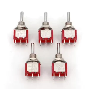 SH T8012A Standard Handle 6-Pin Momentary Self-Return MOM-OFF-MOM DPDT Mini Toggle Switch