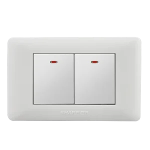 SHARE 118 American Style White Panel Push Button 2 Gang 2 Way Switch 118*75mm 250V 10A