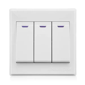 SHARE Surface Mounted White Panel Push Button 3 Gang 1 Way Electrical Switch F4 11 250V 10A 100000 Times