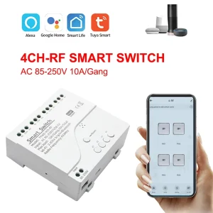 SIXWGH Factory Direct 4 Channel Smart Relay Switch Wi Fi RF 433Mhz DC 7 32V USB 5V 10A Gang 16A Total
