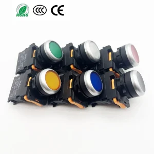 SKB0-PA10T Diameter 22mm Short Body 48mm Length Space Saving Design Single Contact 1NO or 1NC Maintained Flat Push Button