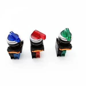 SKB0 PCX10D 22mm Selector Button Knob Illuminated 6~380V Short Body Long Handle 1NO Rotary Switch Selector Button Knob