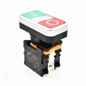 SKB0-PR11D 22mm Green and Red 2 Way Double Key Double Position Start and Stop Illuminated Push Button Switch with Indicator