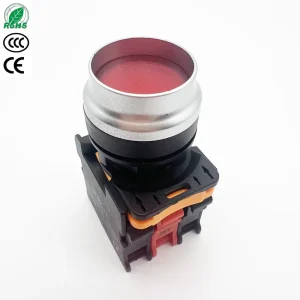 SKB0 PUA11TD Diameter 22mm Short Body and Space Saving Design Double Contacts 1NO 1NC Latch Concave LED Light Push Button