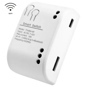 SLS Tuya WiFi Smart Switch Module RF433 Remote Control 1 Channel 10A DC7 32V Relay 200m Range Alexa Google Home for Home