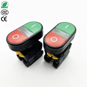 SNB5PK-11R 22mm CE Certified Multi Two Way Black Frame IP65 Waterproof Double Key Dual-position Start and Stop Push Button
