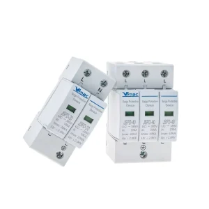 SPD 2P Surge Current Circuit Protector 20KA 60KA 220V 380V AC Whole House Surge Protection Device With 4P T1 & T2 Type 4Poles