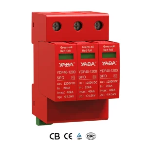 SPD CB CE TUV Certified 3P 20KA-40kA 1000V 1200V Solar PV DC SPD Surge Protector Arrester Surge Protection Device