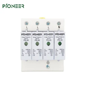SPD Surge Protectors AC Solar Surge Arrester Devices 20KA 40KA 380V 385V 400V 4-Pole Surge Protective Lightning Protection