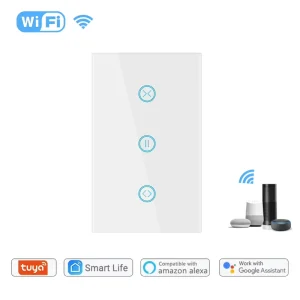 SPKM US Standard Curtain Switch Tuya Smart Life APP Remote Control Blind Roller Shutter Switch Works with Alexa Google Home