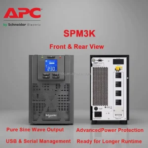 SPM3K 3kVA 2400W Single Phase Online UPS with Built in Battery Power Backup for Servers Network and Office Equipment