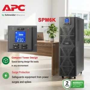SPM6K Tower 6000VA Single Phase UPS Internal Lead acid Battery Uninterruptible Power Supply for IT & Monitoring Devices