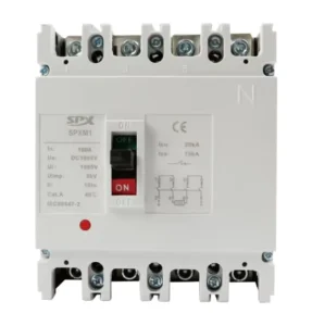 SPX 125A 400A 630A 1500V Flame Resistant Plastic Molded Case Circuit Breaker (DC MCCB) for Solar PV Systems 20kA Breaking