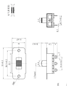 SS 23F56 01 Mini Micro 10A 12VDC Slide Switches 3pin Sliding Door Switches