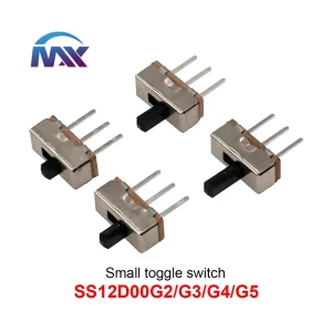 SS12D00G2 G3 G4 G5 Tactile Small Toggle Switch 3 pin 2 position Horizontal Side Handle Black Height 2 3 4 5MM Power Switch