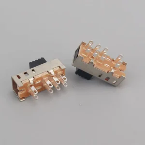 SS23E08G4 Small Slide Switch Double Toggle 8-Pin 2 Positions DP3T Handle High 4mm Slide Product Category Slide Switches
