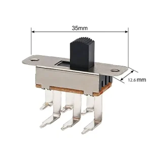SSA 22K01 Industrial Slide Switch 3A 125VAC 1.5A 250V 2P2T 6 Pin L Shape Solder Pin Mounting Ears CE CQC Certified Copper IP40