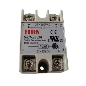 SSR-25DA Miniature Size Solid State Relay 25A DC-AC 20A Max Switching Current Auto General Purpose High Power Contact Sealed 5V