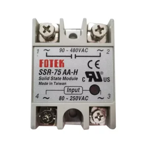 SSR-75AA-H Single Phase Solid State Relay AC Control with 80~250VAC Input 90~480VAC Output 75A Rated Current Zero Crossing