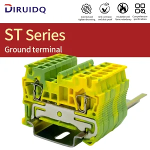 ST 2.5/3/5/6/10/16/35 Ground Earth Green-Yellow Terminal Block PE DIN Rail Screw Connection Industrial Electrical Connector