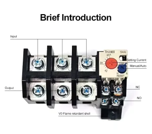 STH N60 Miniature Adjustable 18 65A AC Overload Thermal Relay Auto Reset Protection Sealed Contactor Switch Function