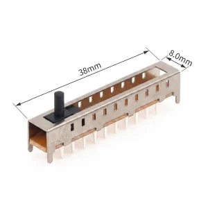 SUDA SS 110F01 Toggle Slide Switch 1P10T Double Row Vertical Contact Form 50V Max Voltage 0.5A Current Copper Material IP40 PCB