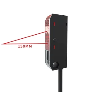 SXJ-D2N1 Diffuse Reflective NPN NO 150mm Sensing Distance Miniature Photoelectric Sensor With Fast Response Time