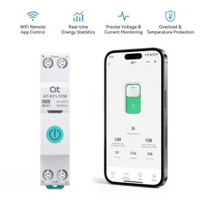 SY1-TCW 230V/220V WiFi Smart AC MCB 2P 6kA Circuit Breaker with kWh Metering Timer Relay & Monitoring