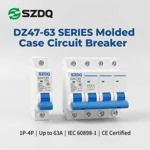 SZDQ DZ47 63 AC MCB Circuit Breaker Factory Direct Sale 1P 2P 3P 4P High Quality Mini 6kA Breaking Capacity Rail