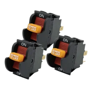 Safety Industrial Control 20A Plastic 16mm Key Switch Table Saw On-off Toggle SPST DPST Self-locking Switch