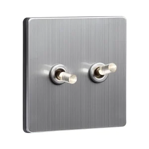 Screwless Plate Brushed Stainless Steel Toggle Light Switch