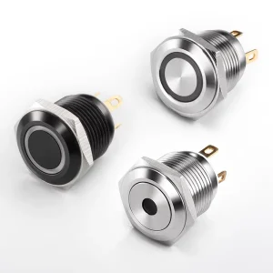 Self Lock Unlocked Push Button Push Switch Red Button 2 Terminal 16mm
