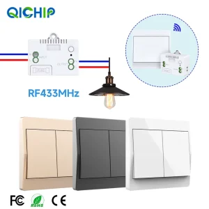 Self Powered Waterproof Wireless Rocker Lighting Electric Remote Control Switches Wall Switch Max 10A Made PC